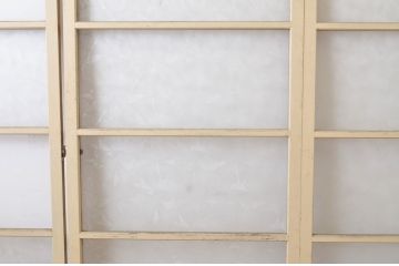 昭和レトロ　ペイント仕上げ限定　レトロな空間づくりにおすすめの横桟ガラス戸4枚セット(引き戸)(R-064914)