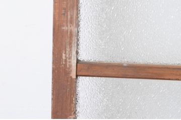 アンティーク建具　ダイヤガラス入り　レトロな雰囲気漂うガラス引き戸2枚セット(ガラス戸)(R-064915)
