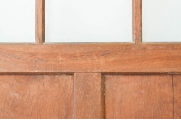 アンティーク建具　温かみのある木味が魅力のガラス戸2枚セット(引き戸)(R-064917)