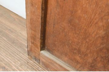 アンティーク建具　温かみのある木味が魅力のガラス戸2枚セット(引き戸)(R-064917)