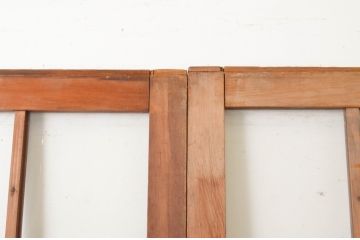 アンティーク建具　温かみのある木味が魅力のガラス戸2枚セット(引き戸)(R-064917)