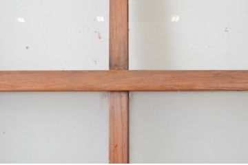 アンティーク建具　温かみのある木味が魅力のガラス戸2枚セット(引き戸)(R-064917)