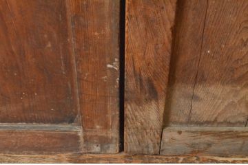 アンティーク建具　温かみのある木味が魅力のガラス戸2枚セット(引き戸)(R-064917)
