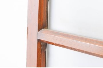 アンティーク建具　レトロな空間づくりにおすすめの横桟ガラス戸2枚セット(引き戸)(R-064918)