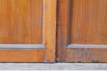 アンティーク建具　レトロな空間づくりにおすすめの横桟ガラス戸2枚セット(引き戸)(R-064918)