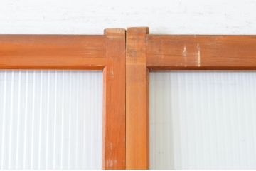 レトロ建具　昭和レトロな空間づくりにおすすめのモールガラス入り引き戸2枚セット(ガラス戸)(R-064919)