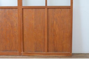 レトロ建具　昭和レトロな空間づくりにおすすめのモールガラス入り引き戸2枚セット(ガラス戸)(R-064919)