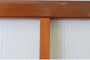 レトロ建具　昭和レトロな空間づくりにおすすめのモールガラス入り引き戸2枚セット(ガラス戸)(R-064919)
