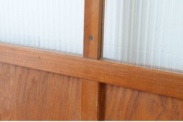 レトロ建具　昭和レトロな空間づくりにおすすめのモールガラス入り引き戸2枚セット(ガラス戸)(R-064919)