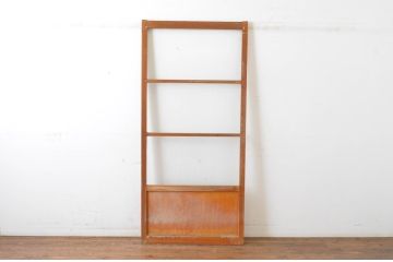 レトロ建具　昭和レトロ　どこか懐かしい雰囲気を感じるモールガラス入り横桟引き戸1枚(ガラス戸)(R-064920)