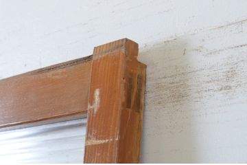 レトロ建具　昭和レトロ　どこか懐かしい雰囲気を感じるモールガラス入り横桟引き戸1枚(ガラス戸)(R-064920)