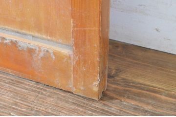 レトロ建具　昭和レトロ　どこか懐かしい雰囲気を感じるモールガラス入り横桟引き戸1枚(ガラス戸)(R-064920)