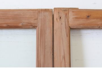 アンティーク建具　経年を感じさせる木味が魅力のガラス戸4枚セット(引き戸)(R-064921)