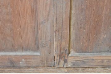 アンティーク建具　経年を感じさせる木味が魅力のガラス戸4枚セット(引き戸)(R-064921)