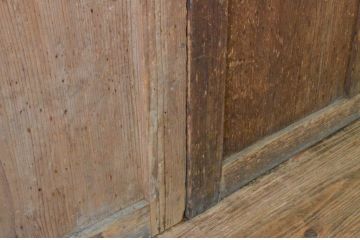 アンティーク建具　経年を感じさせる木味が魅力のガラス戸4枚セット(引き戸)(R-064921)