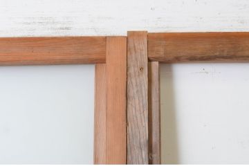 アンティーク建具　経年を感じさせる木味が魅力のガラス戸3枚セット(引き戸)(R-064922)