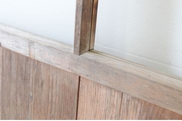 アンティーク建具　経年を感じさせる木味が魅力のガラス戸3枚セット(引き戸)(R-064922)