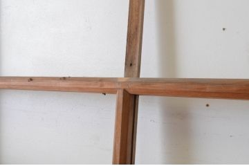 アンティーク建具　経年を感じさせる木味が魅力のガラス戸3枚セット(引き戸)(R-064922)