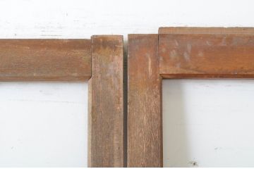 アンティーク建具　経年によって増した味わいが魅力的な横桟ガラス戸2枚セット(引き戸)(R-064924)