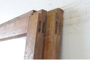 アンティーク建具　経年によって増した味わいが魅力的な横桟ガラス戸2枚セット(引き戸)(R-064924)