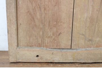 アンティーク建具　時を刻んだ風合いが魅力の重厚なガラス戸2枚セット(板戸、玄関戸、蔵戸、引き戸)(R-064925)