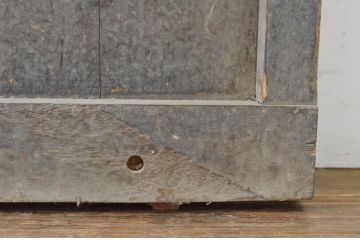 アンティーク建具　時を刻んだ風合いが魅力の重厚なガラス戸2枚セット(板戸、玄関戸、蔵戸、引き戸)(R-064925)