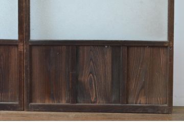 アンティーク建具　大正ロマンの雰囲気漂う建具に生まれ変わる色ガラス入りガラス戸2枚セット(引き戸)(R-064926)