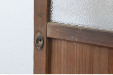 アンティーク建具　大正ロマンの雰囲気漂う建具に生まれ変わる色ガラス入りガラス戸2枚セット(引き戸)(R-064926)