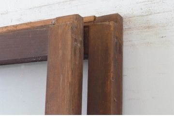 アンティーク建具　大正ロマンの雰囲気漂う建具に生まれ変わる色ガラス入りガラス戸2枚セット(引き戸)(R-064926)