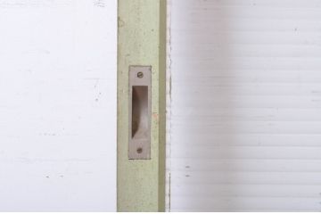 アンティーク建具　ペイント仕上げ限定　モールガラス入り　シンプルなデザインでどんなお部屋にも取り入れやすいガラス戸2枚セット(引き戸)(R-064927)