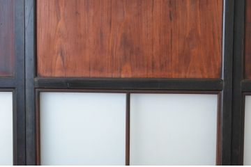 アンティーク建具　和の趣溢れるガラス帯戸4枚セット(引き戸、ガラス戸)(R-064928)