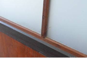 アンティーク建具　和の趣溢れるガラス帯戸4枚セット(引き戸、ガラス戸)(R-064928)