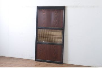 アンティーク建具　上品な和の趣を演出する障子帯戸1枚(引き戸、板戸、組子、障子戸)(R-064932)