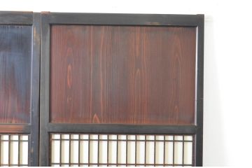 アンティーク建具　和の情緒を演出する障子帯戸2枚セット(引き戸、障子戸、板戸)(R-064934)