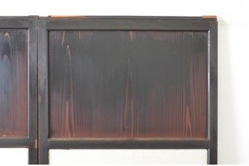 アンティーク建具　和の情緒を演出する障子帯戸2枚セット(引き戸、障子戸、板戸)(R-064934)