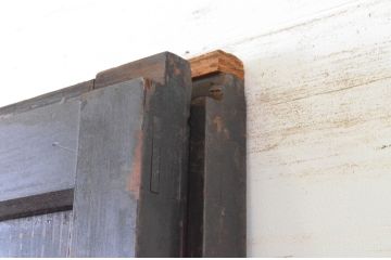 アンティーク建具　和の情緒を演出する障子帯戸2枚セット(引き戸、障子戸、板戸)(R-064934)