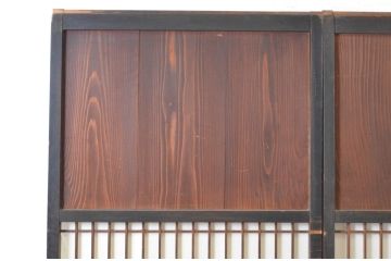 アンティーク建具　和の情緒を演出する障子帯戸2枚セット(引き戸、障子戸、板戸)(R-064935)