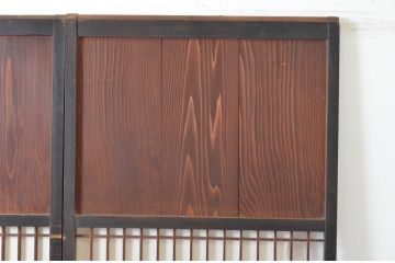 アンティーク建具　和の情緒を演出する障子帯戸2枚セット(引き戸、障子戸、板戸)(R-064935)