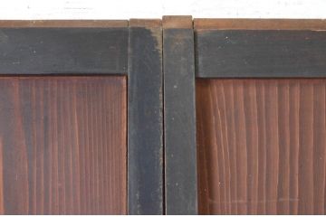 アンティーク建具　和の情緒を演出する障子帯戸2枚セット(引き戸、障子戸、板戸)(R-064935)