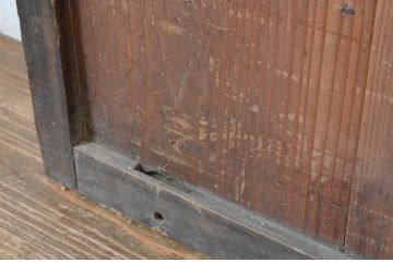 アンティーク建具　和の情緒を演出する障子帯戸2枚セット(引き戸、障子戸、板戸)(R-064935)