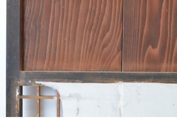 アンティーク建具　和の情緒を演出する障子帯戸2枚セット(引き戸、障子戸、板戸)(R-064935)