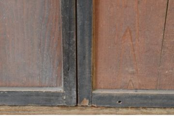 アンティーク建具　和の情緒を演出する障子帯戸2枚セット(引き戸、障子戸、板戸)(R-064935)