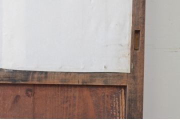 アンティーク建具　和の情緒を演出する障子帯戸2枚セット(引き戸、障子戸、板戸)(R-064935)