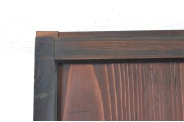 アンティーク建具　木味の趣を楽しめる障子帯戸1枚(引き戸、障子戸、板戸)(R-064936)