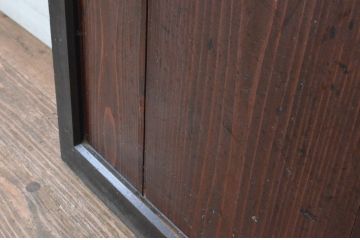 アンティーク建具　木味の趣を楽しめる障子帯戸1枚(引き戸、障子戸、板戸)(R-064936)