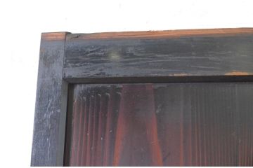 アンティーク建具　木味の趣を楽しめる障子帯戸1枚(引き戸、障子戸、板戸)(R-064936)