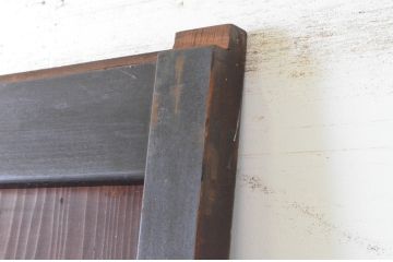 アンティーク建具　木味の趣を楽しめる障子帯戸1枚(引き戸、障子戸、板戸)(R-064937)