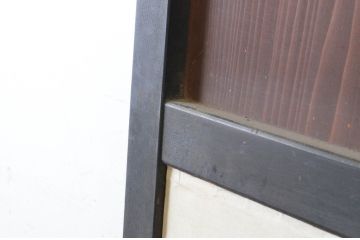 アンティーク建具　木味の趣を楽しめる障子帯戸1枚(引き戸、障子戸、板戸)(R-064937)