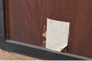アンティーク建具　木味の趣を楽しめる障子帯戸1枚(引き戸、障子戸、板戸)(R-064937)