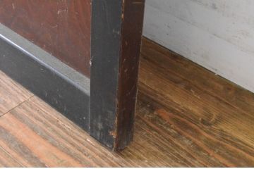 アンティーク建具　木味の趣を楽しめる障子帯戸1枚(引き戸、障子戸、板戸)(R-064937)